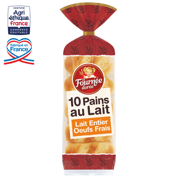 Pain au lait entier et aux oeufs frais LA FOURNÉE DORÉE, x10 soit 350g
