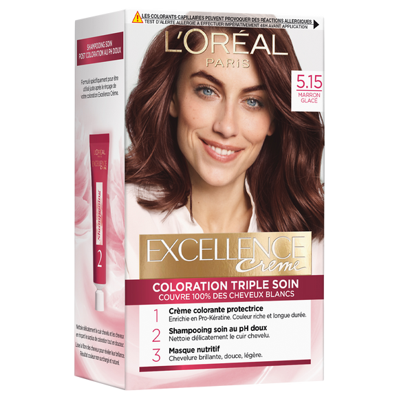 Coloration permanente EXCELLENCE, marron glacé n°5.15