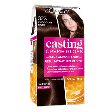 Coloration permanente ton sur ton CASTING Crème Gloss chocolat noir n°323