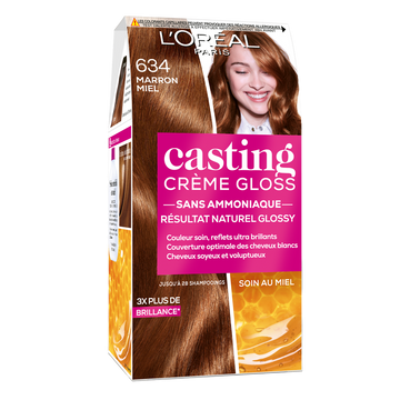 Coloration ton sur ton marron miel n° 634 CASTING CRÈME GLOSS