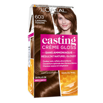 Coloration ton sur ton CASTING Crème Gloss caramel tendre, n° 603