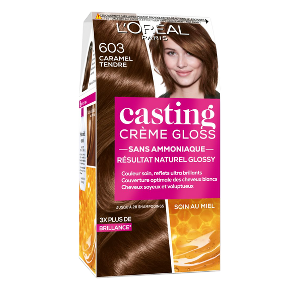 Coloration ton sur ton CASTING Crème Gloss caramel tendre, n° 603