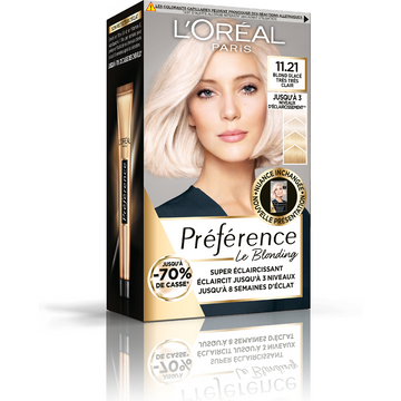 Coloration cheveux n°11.21 blond glacé très clair brillance L'ORÉAL PARIS