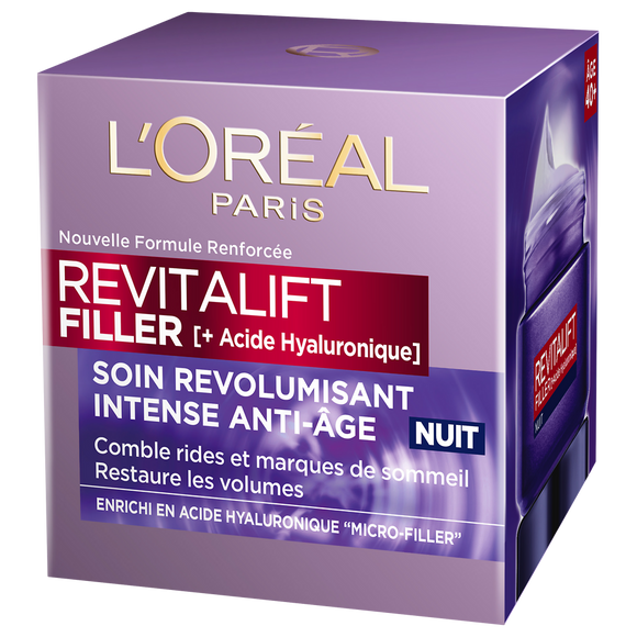 Revitalift Filler - Crème Anti-Rides Visage Nuit Revolumisant L'OREALPARIS Pot 50ml