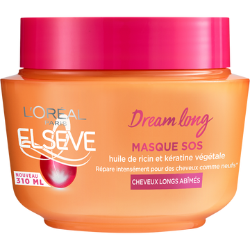 Masque capillaire cheveux SOS Longueurs Dream Long L'OREAL PARIS ELSEVE Pot 310 ml