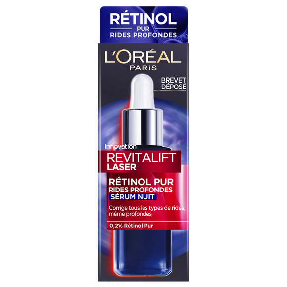 Revitalift Laser Sérum Visage Anti-Âge Nuit Rétinol Pur rides profondes L'OREAL PARIS Flacon 30ml