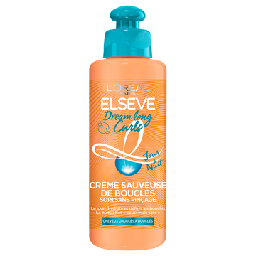 Soin capillaire sans rinçage Crème sauveuse de boucles ELSEVE - 200ml- cheveux ondulés à bouclés jour & nuit dream long curls