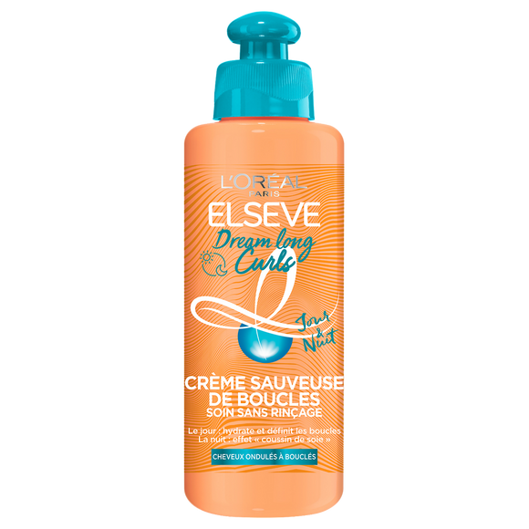 Soin capillaire sans rinçage Crème sauveuse de boucles ELSEVE - 200ml- cheveux ondulés à bouclés jour & nuit dream long curls