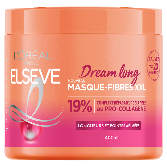 Masque capillaire Fibres XXL Longueurs et Pointe Abimées ELSEVE 400ml