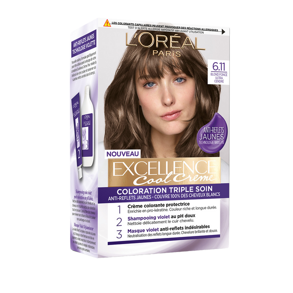 Coloration cheveux n°6.11 blond foncé cendré L'ORÉAL PARIS