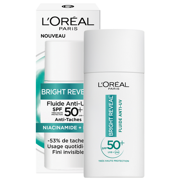 Fluide bright reveal anti-uv SPF50+ anti-tâches L'ORÉAL 50ml