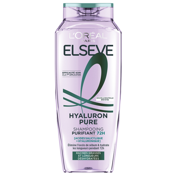 Shampoing purifiant hyaluron pure cuir chevelu gras ELSEVE - flacon 250ml