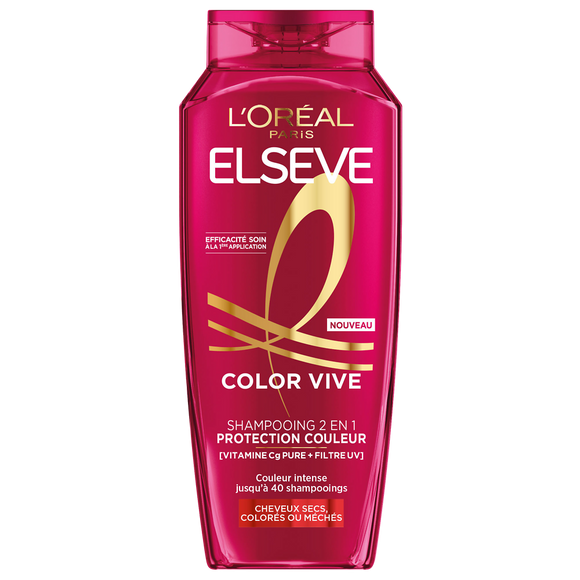 Shampoing 2en1 protection couleur filtre uv ELSEVE - 250ml