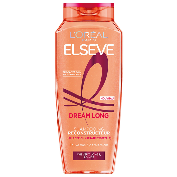 Shampoing Reconstructeur Kératine Huile de Ricin ELSEVE DREAM LONG -250 ml