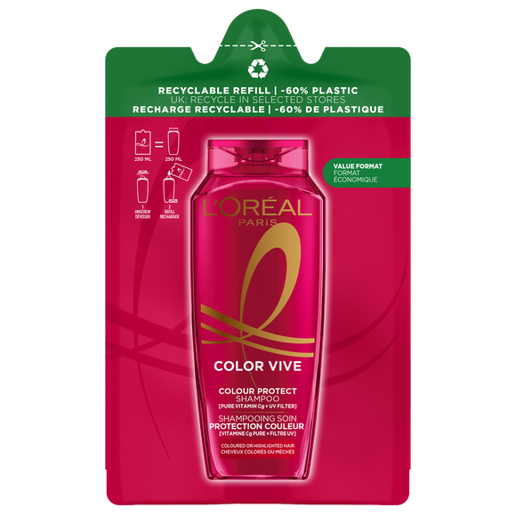 Shampoing eco-recharge protection couleur ELSEVE - recharge 250ml