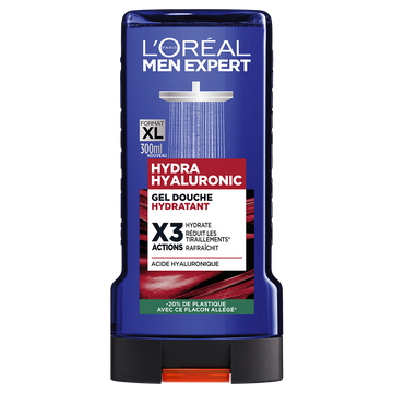 Gel douche hydratant triple actions hyaluronic power MEN EXPERT - 300ml