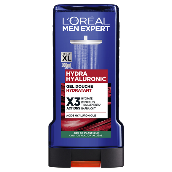 Gel douche hydratant triple actions hyaluronic power MEN EXPERT - 300ml