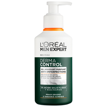 Gel nettoyant purifiant anti-imperfections derma control MEN EXPERT -260ml
