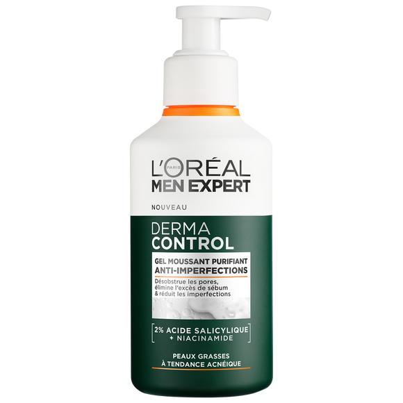 Gel nettoyant purifiant anti-imperfections derma control MEN EXPERT -260ml
