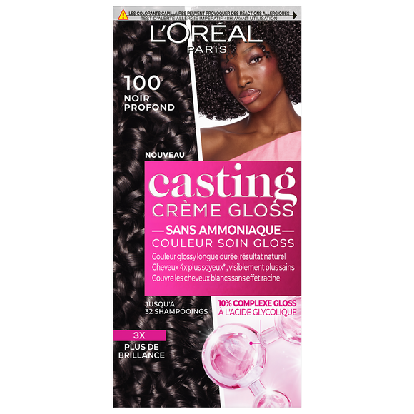 Coloration cheveux n°100 noir profond casting crème gloss L'ORÉAL PARIS