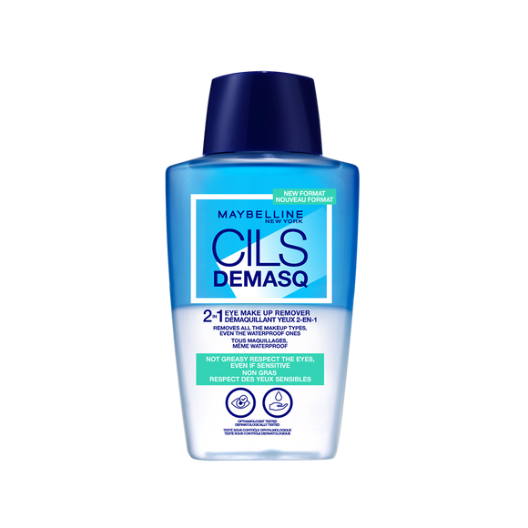 Démaquillant Cils Démasq 2-en-1 waterproof MAYBELLINE Flacon 150 ml