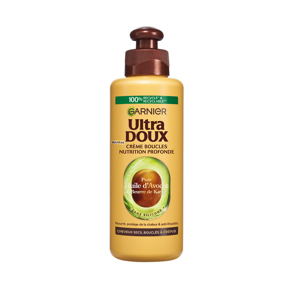 Soin cheveux nourrissant cheveux bouclés à frisés ULTRA DOUX - flacon200 ml