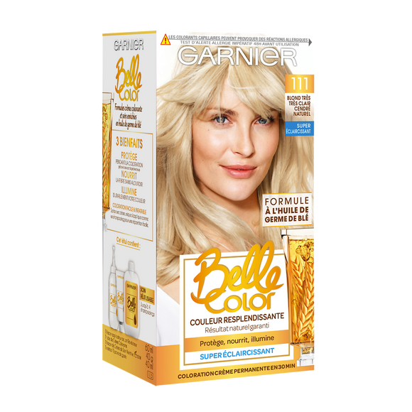 Coloration permanente BELLE COLOR, blond très très clair cendré n°111