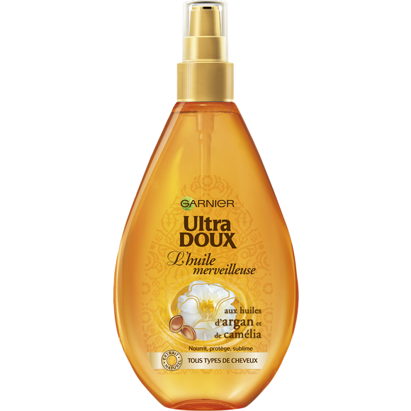 Huile nourrissante argan camélia ULTRA DOUX - flacon 150ml