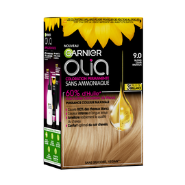 Coloration permanente sans ammoniaque OLIA, blond clair radieux, n°9.0