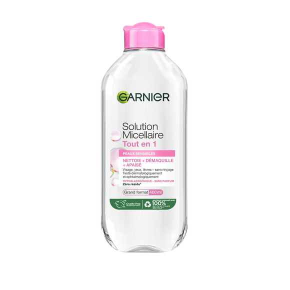 Démaquillant skinactive tout en 1 peaux sensibles GARNIER - flacon 400ml