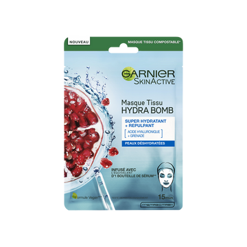 Masque tissu visage grenade hydratant & repulpant skin active GARNIER