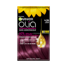 Coloration cheveux n°4.26 violet profond permanente olia GARNIER