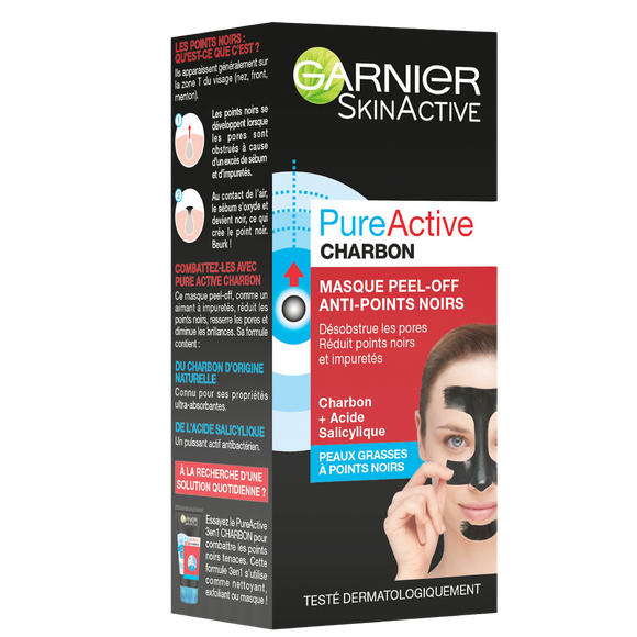 Pure Active Masque Visage Peel-off Charbon Anti-imperfections GARNIERx1