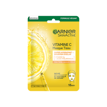 Masque visage tissu booster d'éclat à la vitamine c GARNIER - sachet1