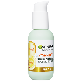 Sérum Crème Visage 2en1 Vitamine C Booster d'éclat GARNIER Flacon Pompe 50 ml