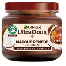 Masque remède nourrissant lait de coco macadamia ULTRA DOUX - pot 340ml