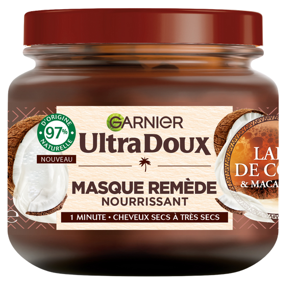 Masque remède nourrissant lait de coco macadamia ULTRA DOUX - pot 340ml