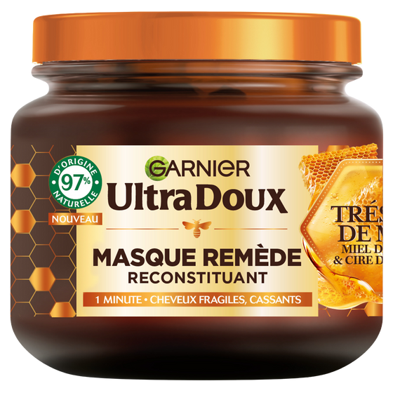 Masque cheveux reconstituant trésors de miel ULTRA DOUX - pot 340ml