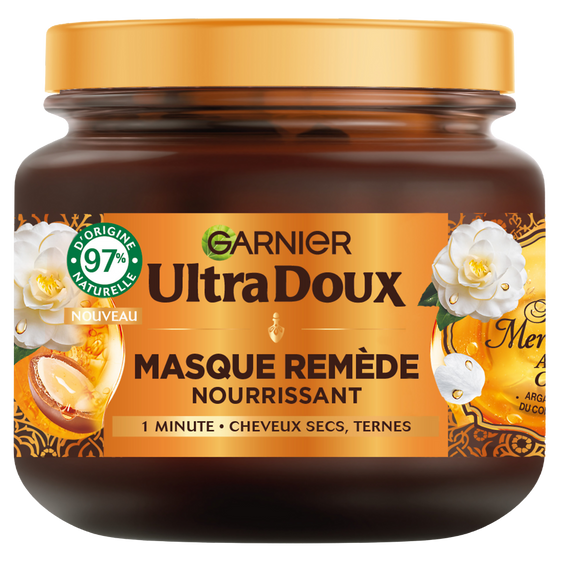 Masque huiles merveilleuses argan camélia ULTRA DOUX - pot 340ml