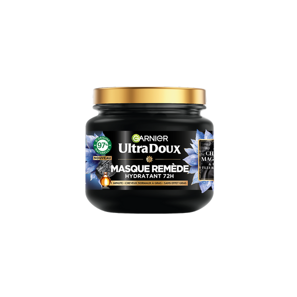 Masque remède équilibrant charbon magnétique ULTRA DOUX - pot 340ml
