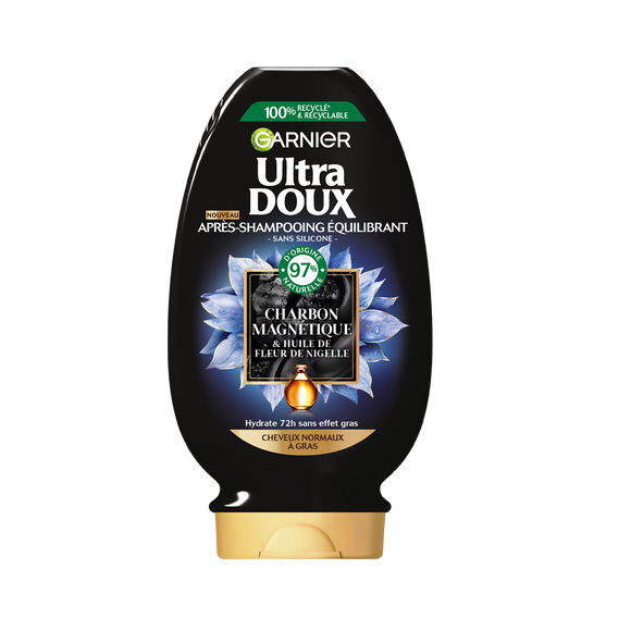 Après-shampoing charbon magnétique équilibrant ULTRA DOUX - flacon 200ml