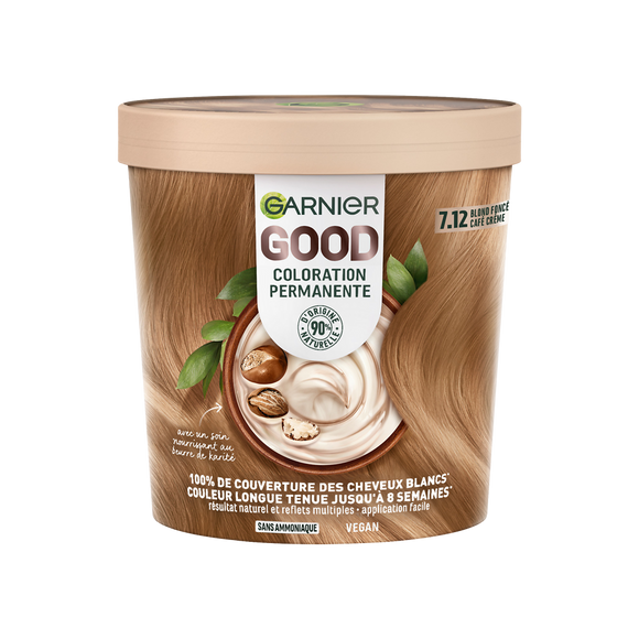 Coloration oxydation kit ombre 7.12 blond foncé café crème GOOD