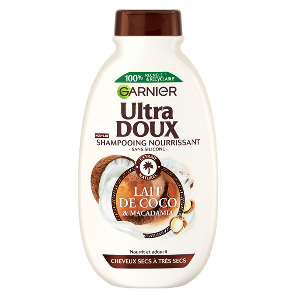 Shampoing nourrissant au lait de coco et macadamia ULTRA DOUX - flacon300ml