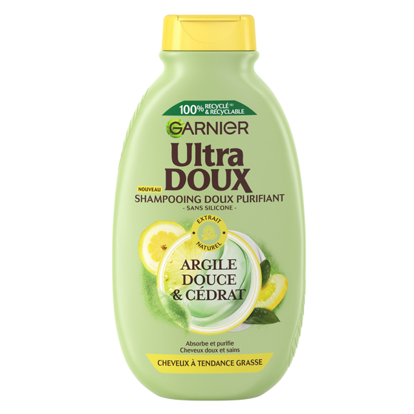 Shampoing doux purifiant argile cédrat ULTRA DOUX - flacon 300ml
