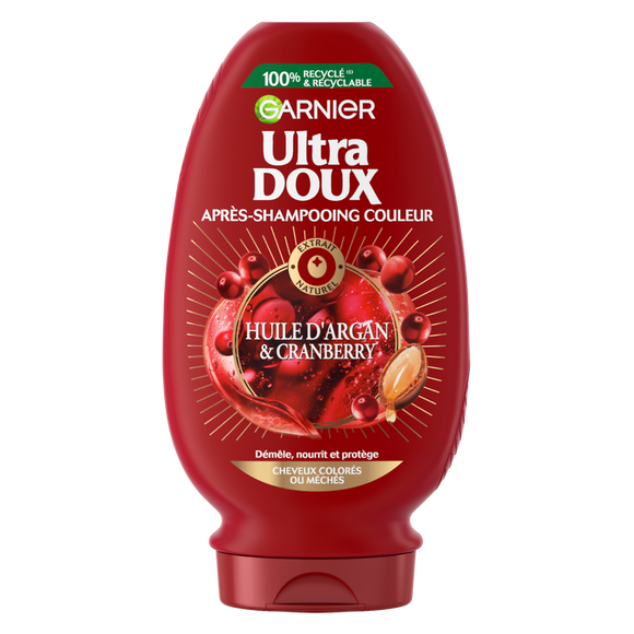 Après-shampoing couleur argan cranberry ULTRA DOUX - flacon 250ml