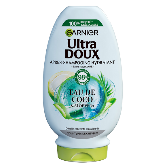 Après-Shampooing Hydratant Eau de Coco Aloe Vera ULTRA DOUX 250ml