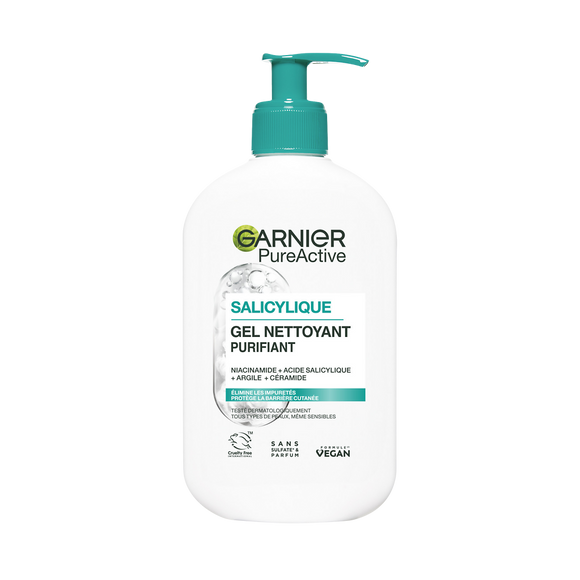 Gel nettoyant moussant à l'acide hyaluronique GARNIER - flacon 250ml