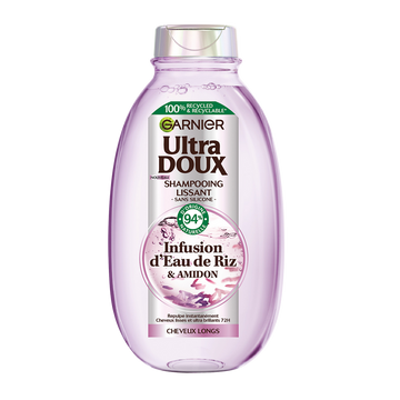 Shampoing lissant infusion d'eau de riz ULTRA DOUX - flacon 250ml