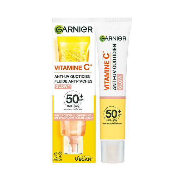 Fluide anti-uv SPF50+ anti-tâches à la vitamine c GARNIER - flacon 40ml