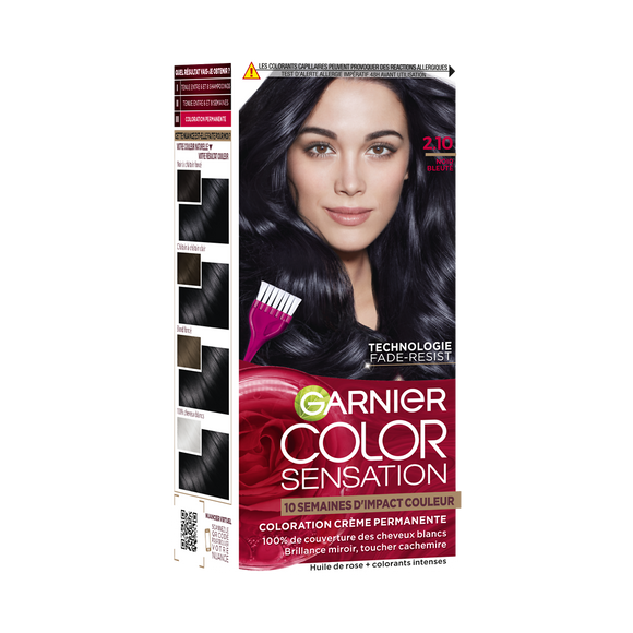 Coloration cheveux n°2.10 noir bleuté permanente color sensation GARNIER